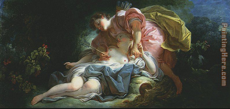 Cephale et Procris painting - Jean-Honore Fragonard Cephale et Procris art painting